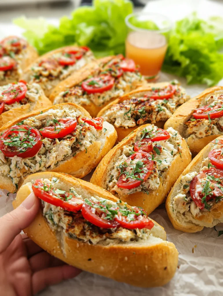 Tomatenbroodjes met kipsalade