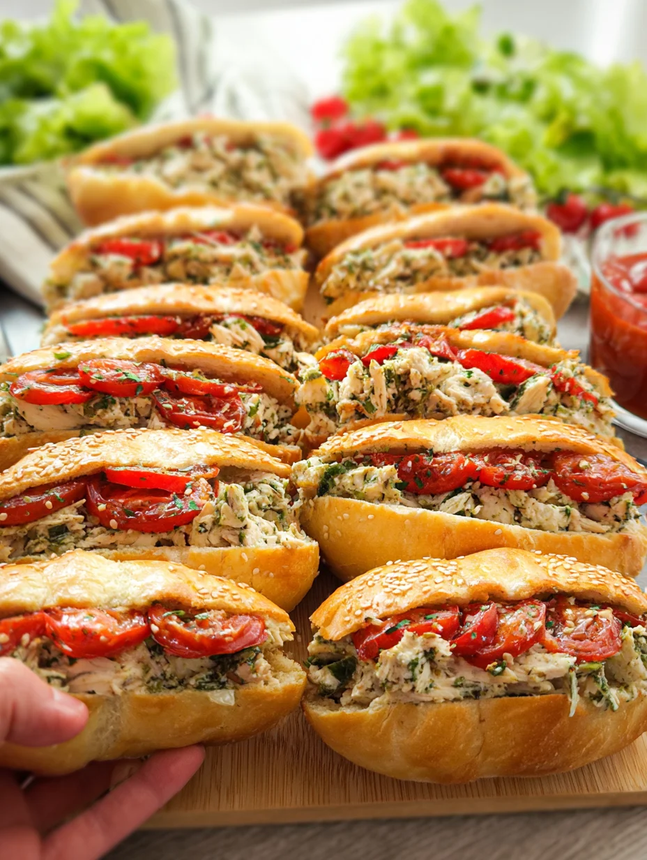 Tomatenbroodjes met kipsalade