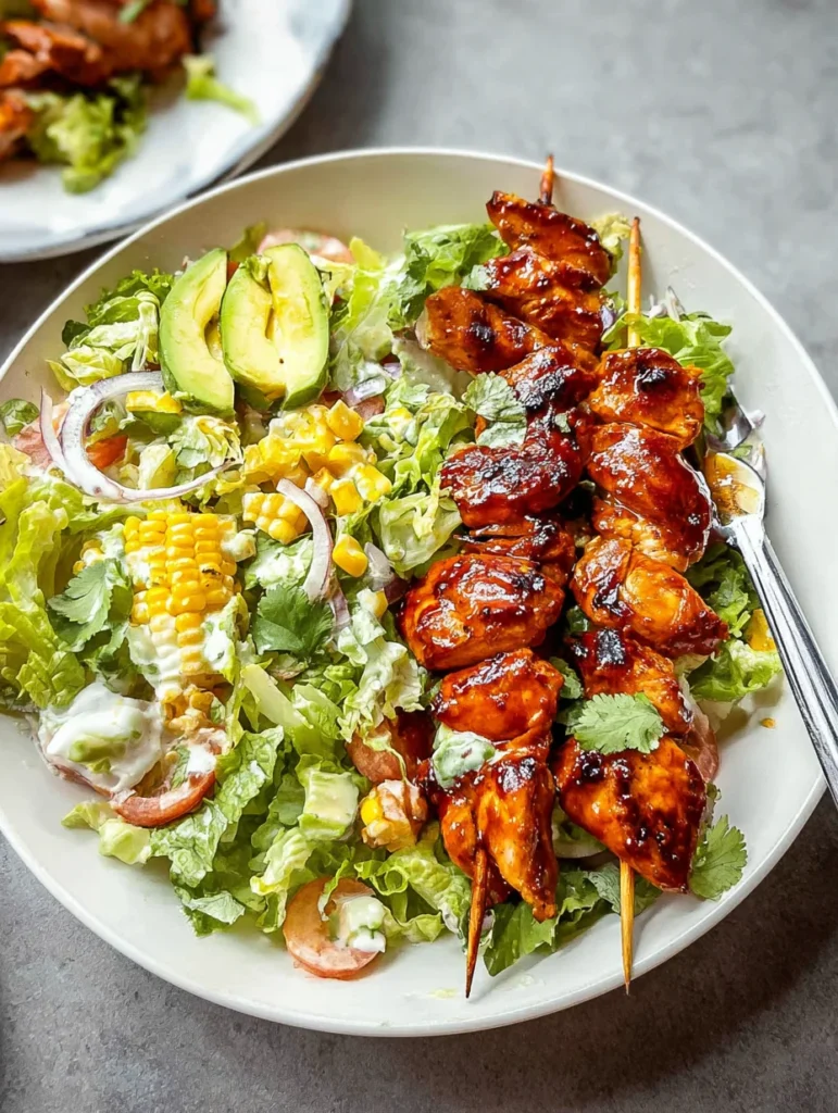 BBQ Chicken Skewer Salad