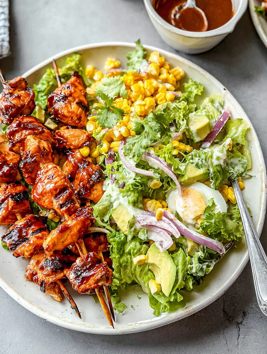 BBQ Chicken Skewer Salad