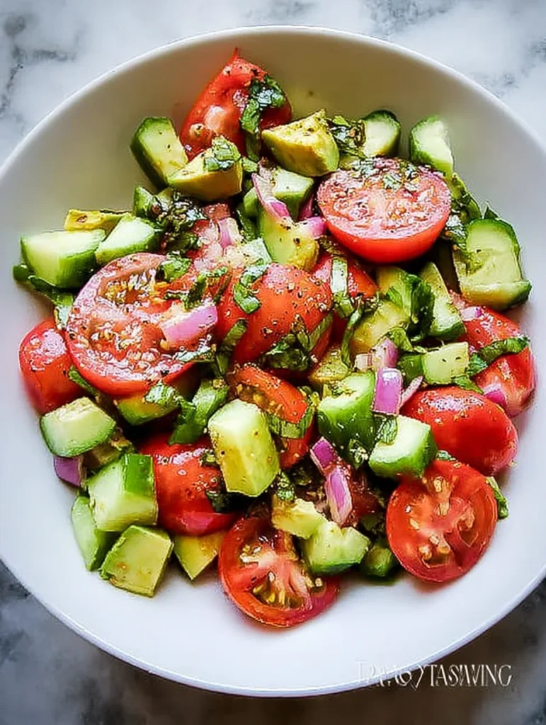 Cucumber, Tomato and Avocado Salad