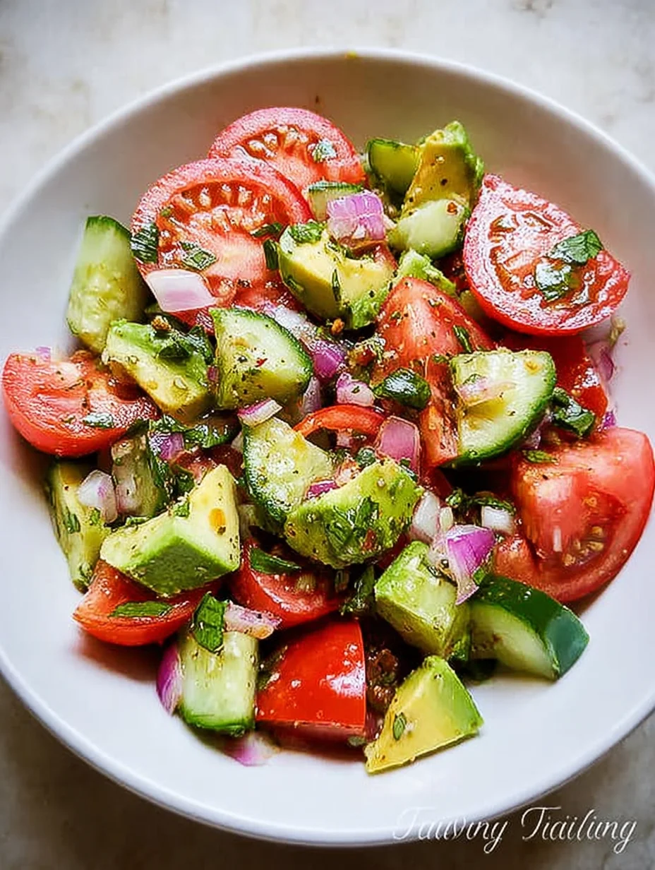 Cucumber Tomato Avocado Salad