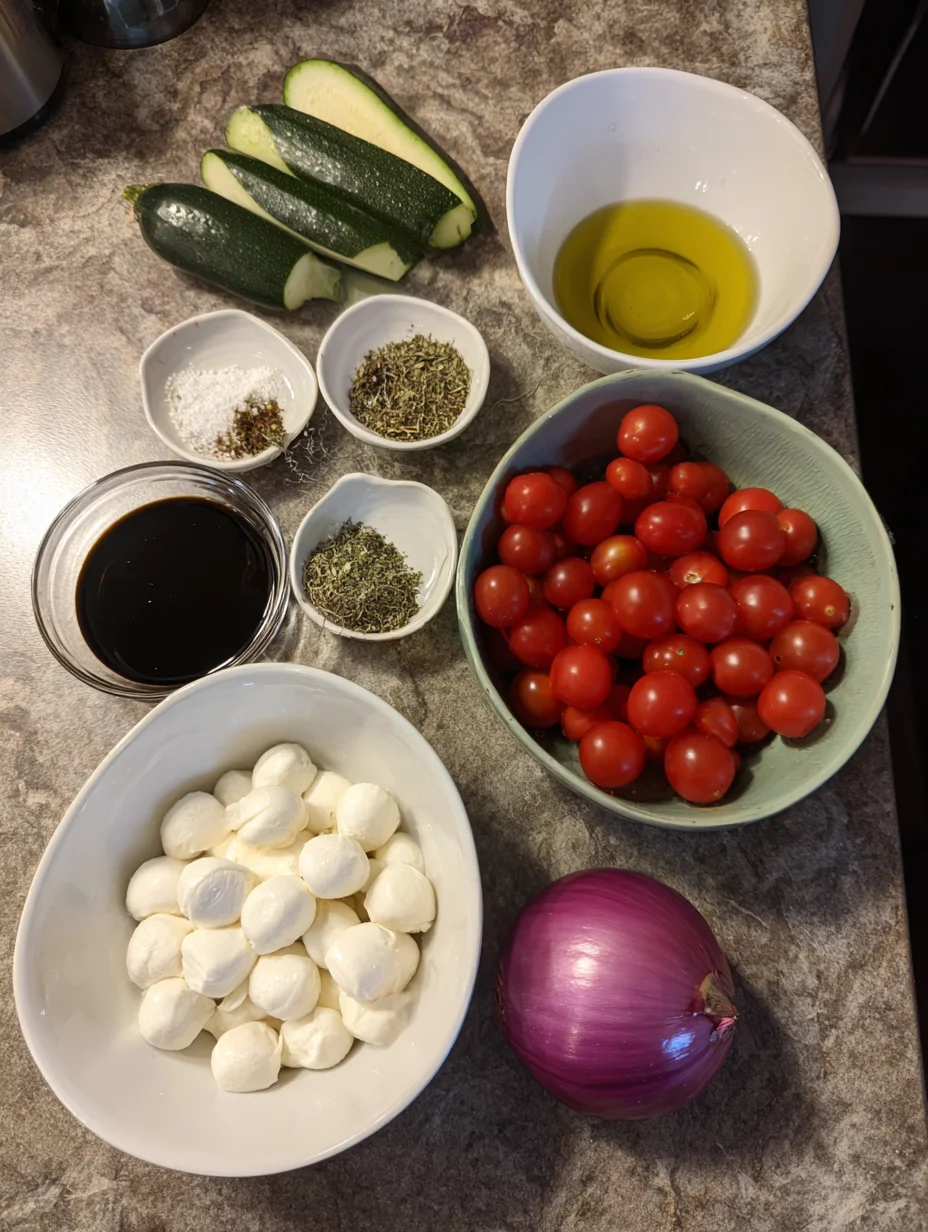 Fresh Cucumber Caprese Salad