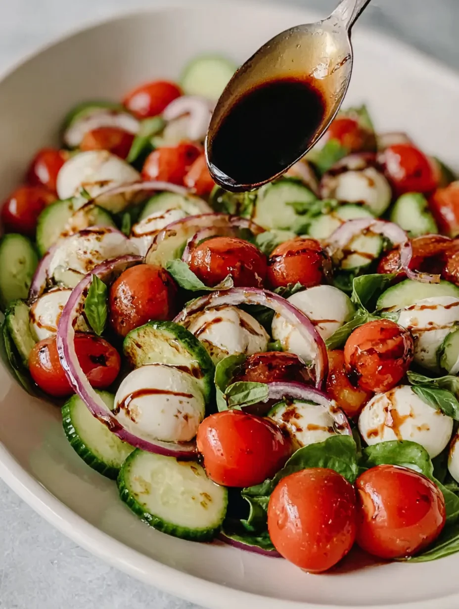 Fresh Cucumber Caprese Salad