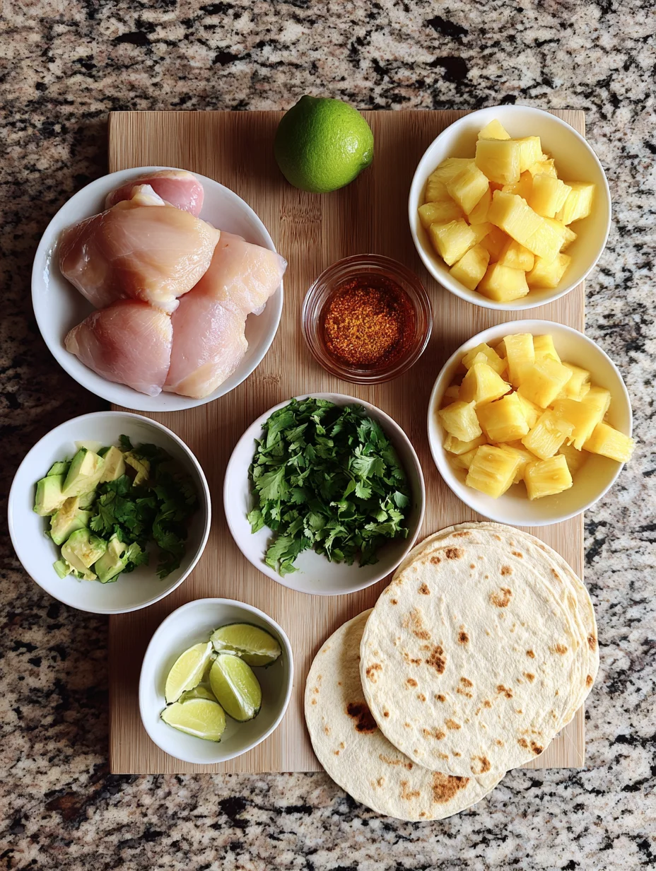 One Pan Chicken & Pineapple Tacos
