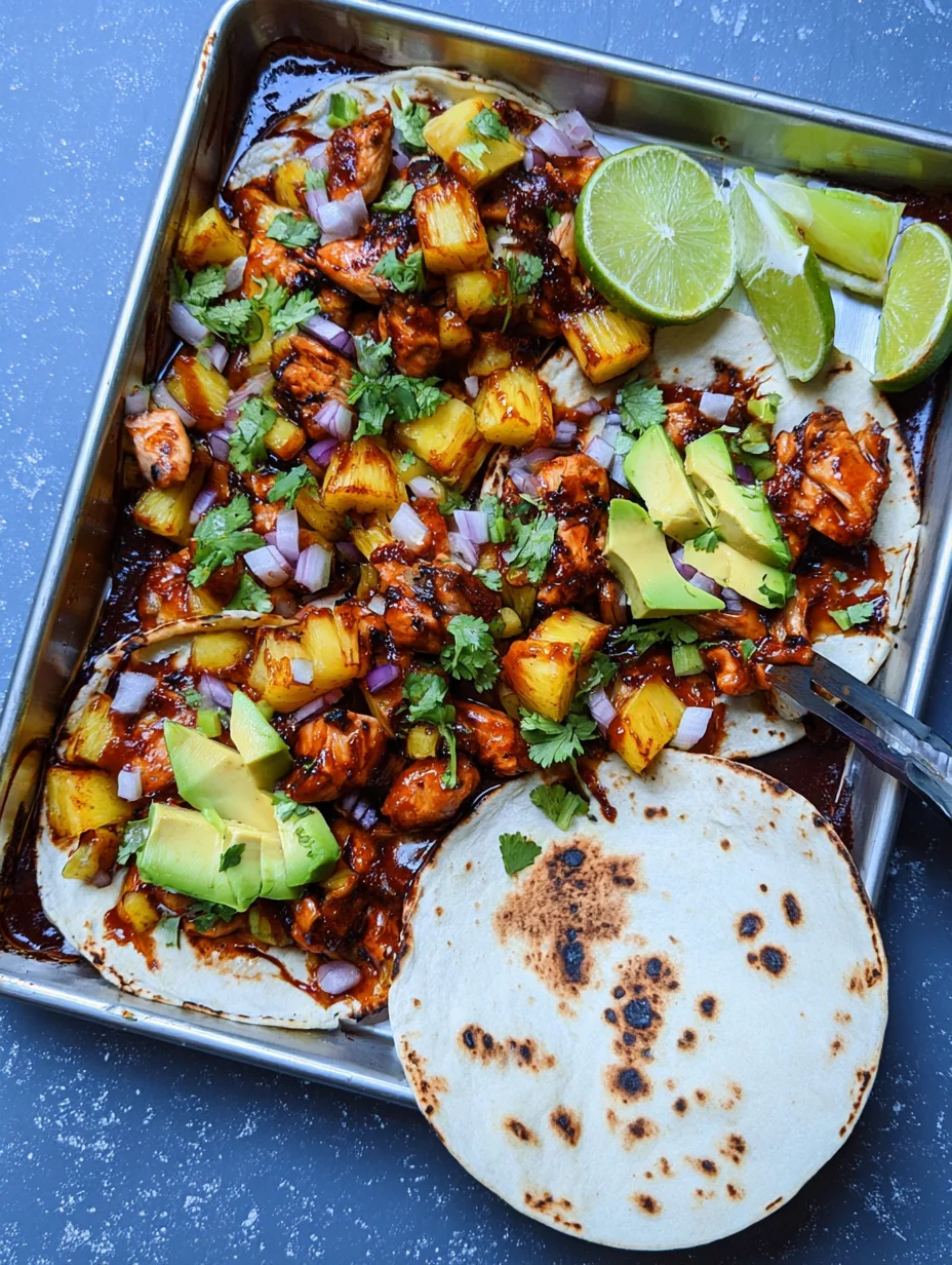 One Pan Chicken & Pineapple Tacos