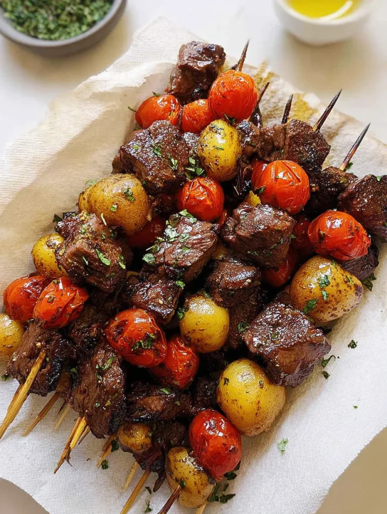 Rosemary Garlic Steak Kebabs