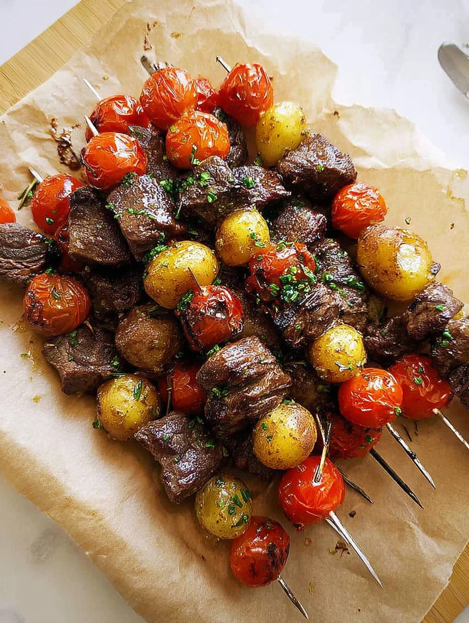 Rosemary Garlic Steak Kebabs