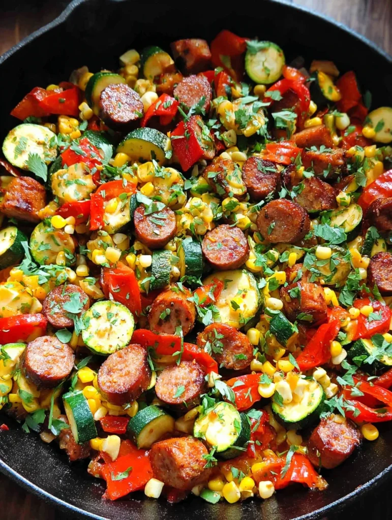 Sausage and Veggies Skillet - 30 Minute, One-Pan Meal