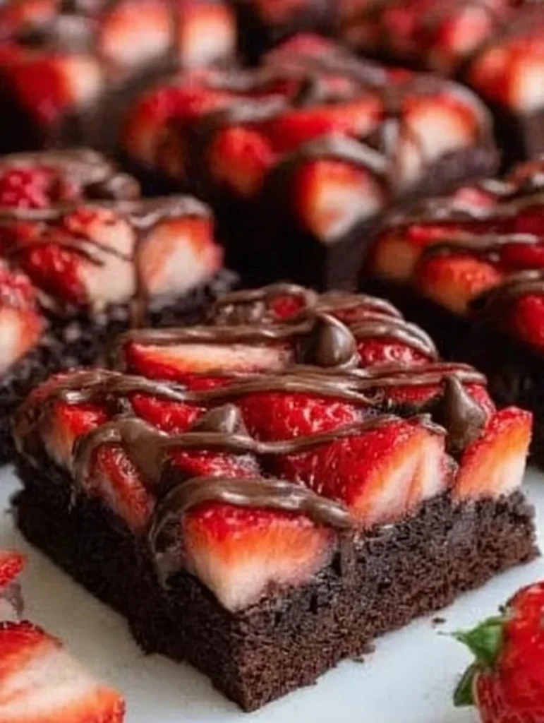 Chocolate Covered Strawberry Brownies
