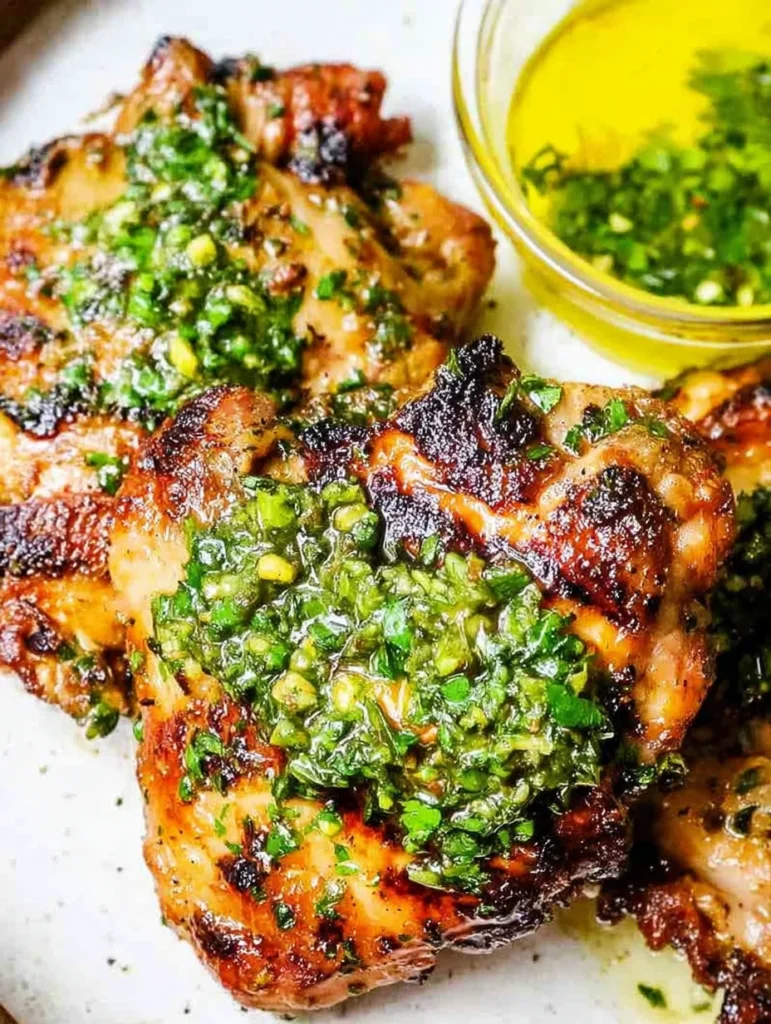 Grilled Chicken Thighs with Chimichurri
