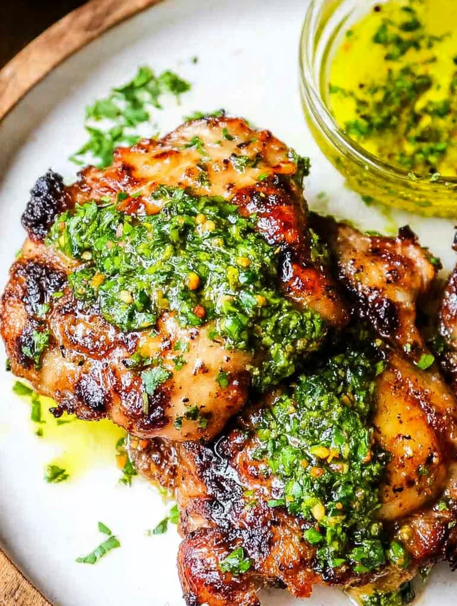 Grilled Chicken Thighs with Chimichurri