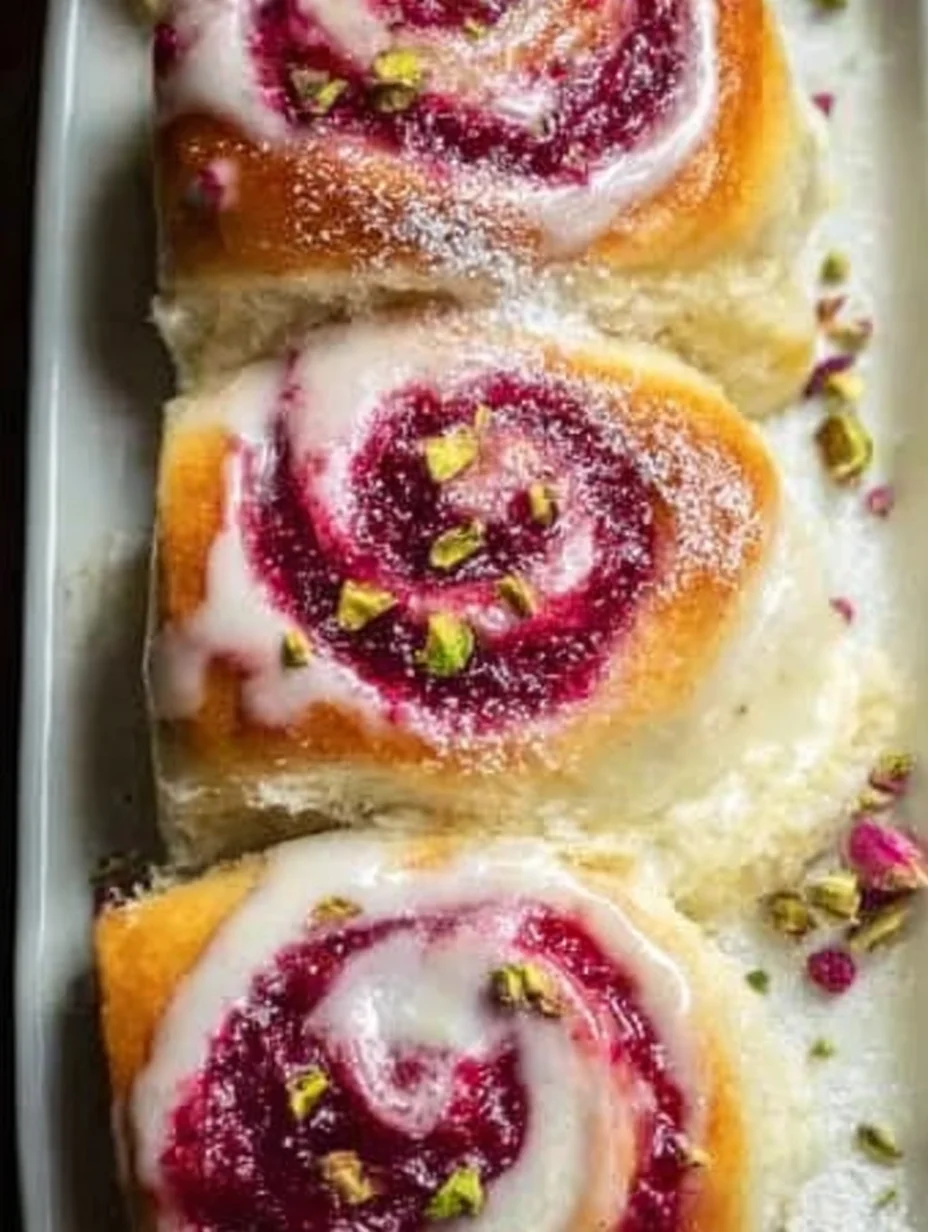 Raspberry and Rose Cheesecake Buns